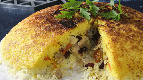 Rezept Tahdig Rezept: Persischer Reistopf mit Hähnchenfleisch