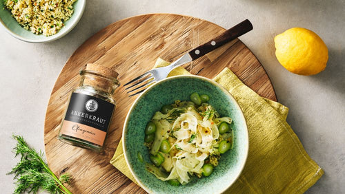 Rezept Couscous mit Gurken, Dill und Zitrus-Fenchelsalat