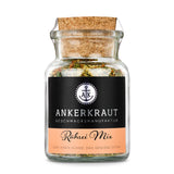 Rührei Mix von Ankerkraut im Korkenglas auf weißem Hintergrund.